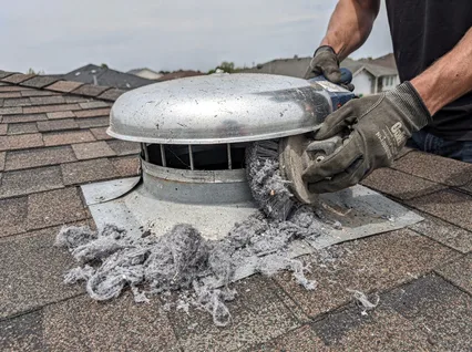 Cleaning Dryer Vent On Roof in Warwick