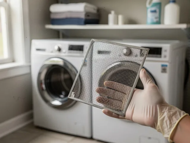 Warwick Dryer Vent Cleaning specialist performing detailed lint trap cleaning service in Warwick